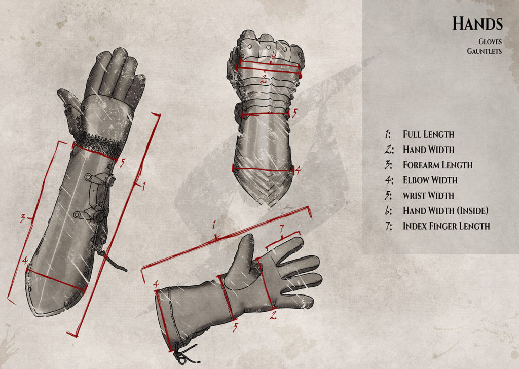 Sizing Guide to Gauntlets and Gloves