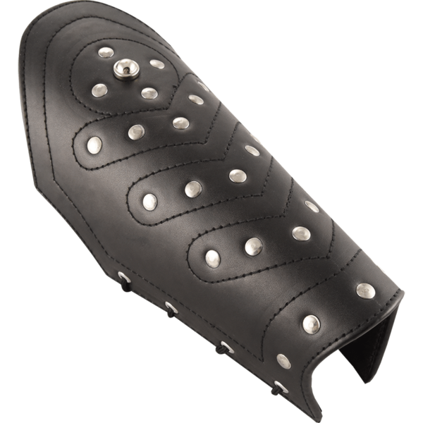 Studded Chevron Leather Bracers - Black