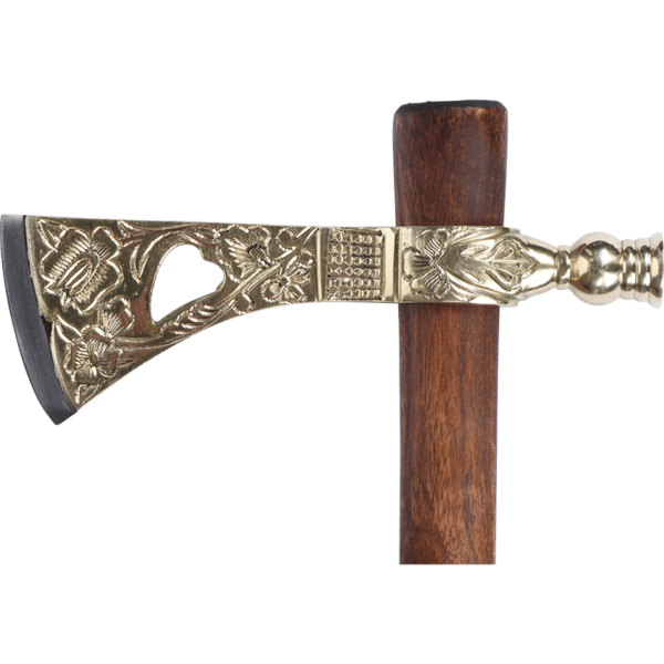 Engraved Brass Pipe Tomahawk