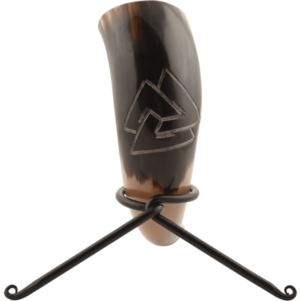 Valknut Drinking Horn with Stand