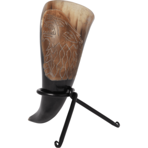 Direwolf Drinking Horn with Stand