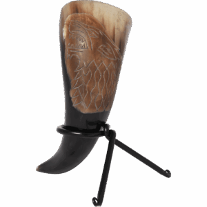 Direwolf Drinking Horn with Stand