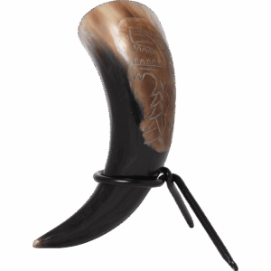 Direwolf Drinking Horn with Stand