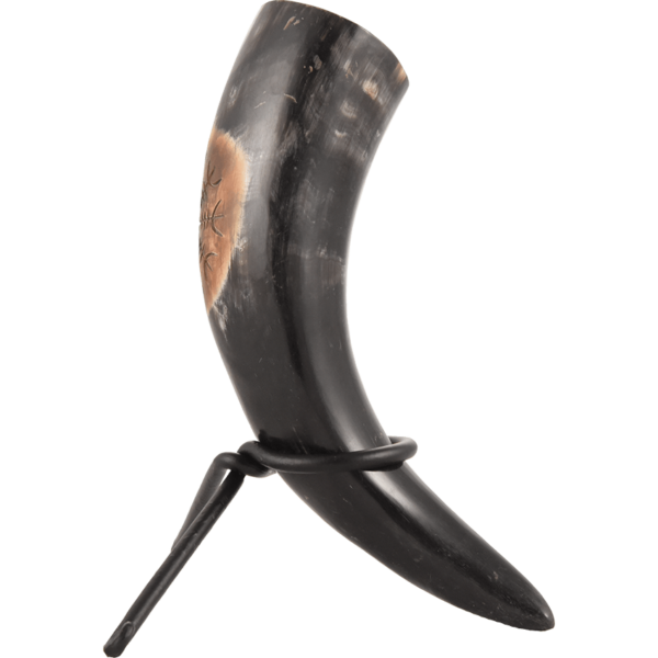 Large Helm of Awe Drinking Horn with Stand