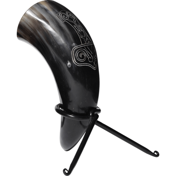 Viking Mjolnir Drinking Horn with Stand