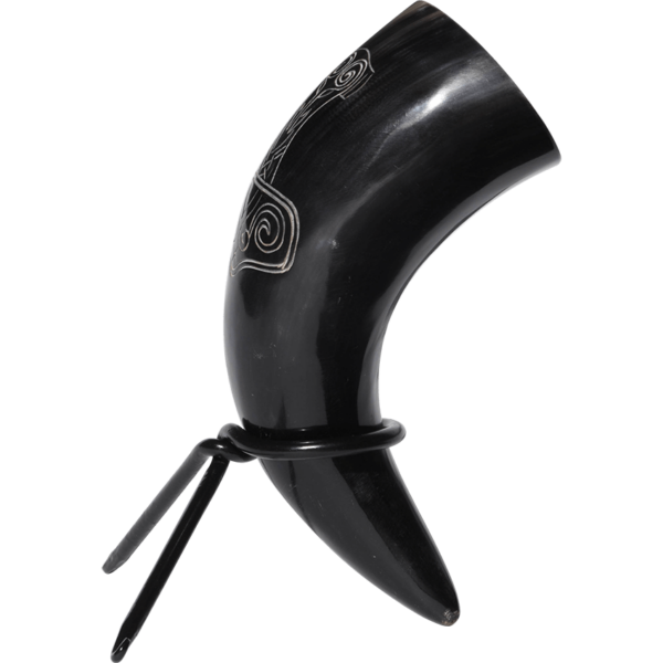 Viking Mjolnir Drinking Horn with Stand