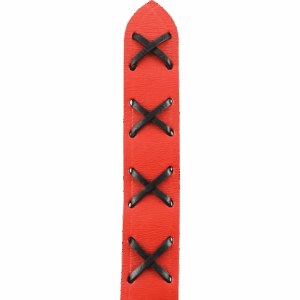 Laced Leather Ring Belt - Red with Black
