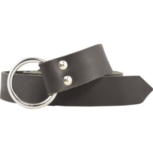 Leather Medieval Ring Belt - Black