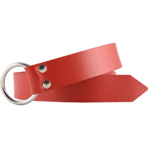 Leather Medieval Ring Belt - Red