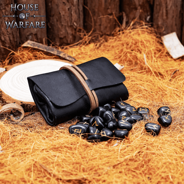 Viking Runes with Leather Pouch