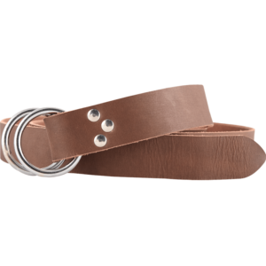 Double Ring Leather Belt - Brown