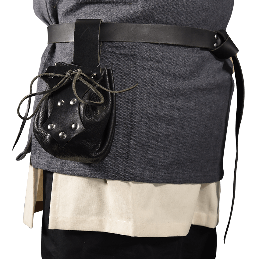 Late Medieval Belt Bag - Black/Maroon