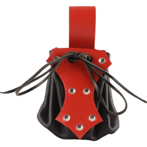 Medieval Belt Pouch with Red Trim