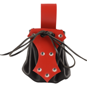 Medieval Belt Pouch with Red Trim