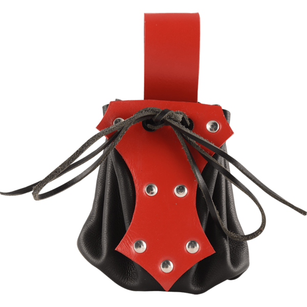 Medieval Belt Pouch with Red Trim