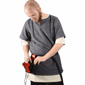 Medieval Belt Pouch with Red Trim