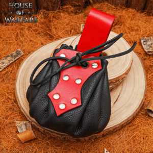 Medieval Belt Pouch with Red Trim