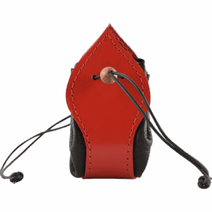 Leather Medieval Purse with Red Trim