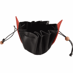 Leather Medieval Purse with Red Trim