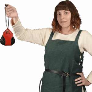 Leather Medieval Purse with Red Trim