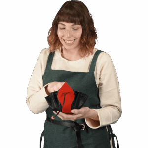 Leather Medieval Purse with Red Trim