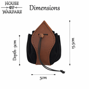 Leather Medieval Purse with Brown Trim