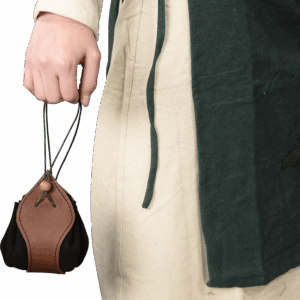 Leather Medieval Purse with Brown Trim