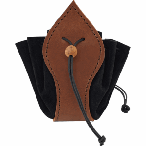 Leather Medieval Purse with Brown Trim