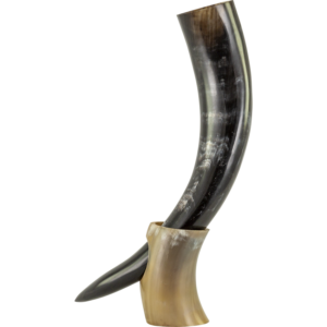 Viking Drinking Horn with Horn Stand