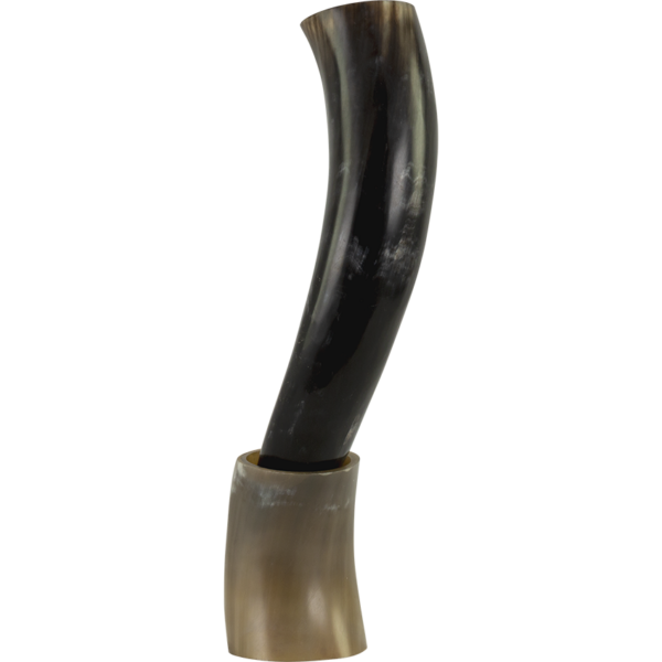 Viking Drinking Horn with Horn Stand