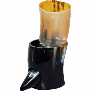 Viking Drinking Horn with Horn Stand