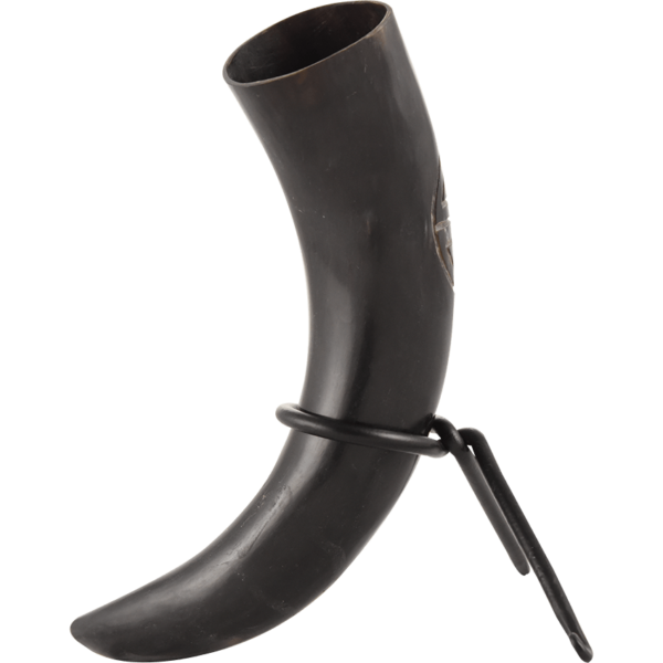 Shield Knot Drinking Horn with Stand
