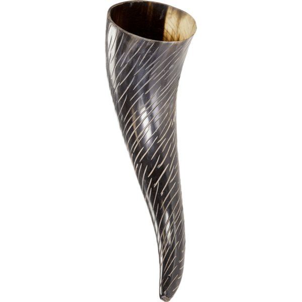 Skadi Carved Drinking Horn with Stand