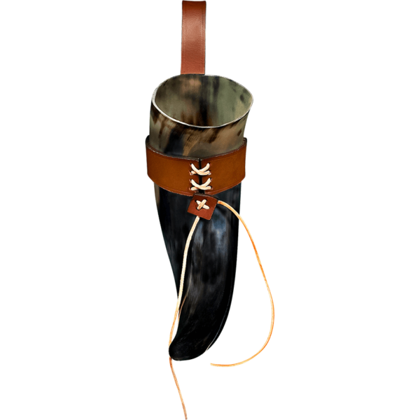 Ivar Norse Drinking Horn with Leather Holder