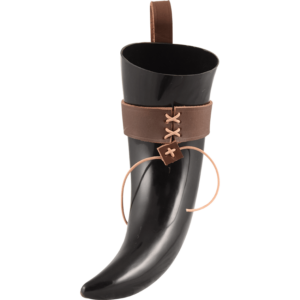 Halfdan Norse Drinking Horn with Leather Holder