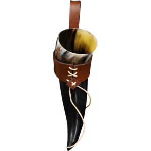 Halfdan Norse Drinking Horn with Leather Holder