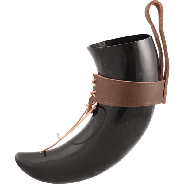 Halfdan Norse Drinking Horn with Leather Holder