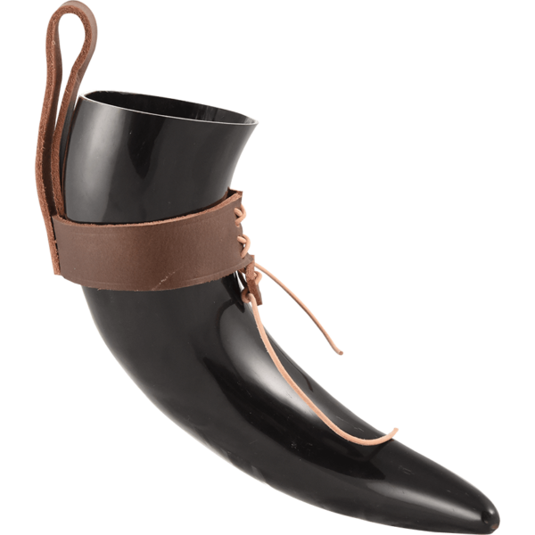 Halfdan Norse Drinking Horn with Leather Holder
