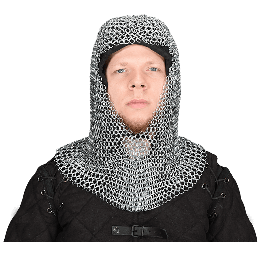 Childrens Aluminum and Rubber Chainmail Coif