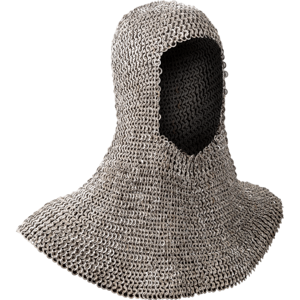 Flat Ring Round Riveted Chainmail Coif