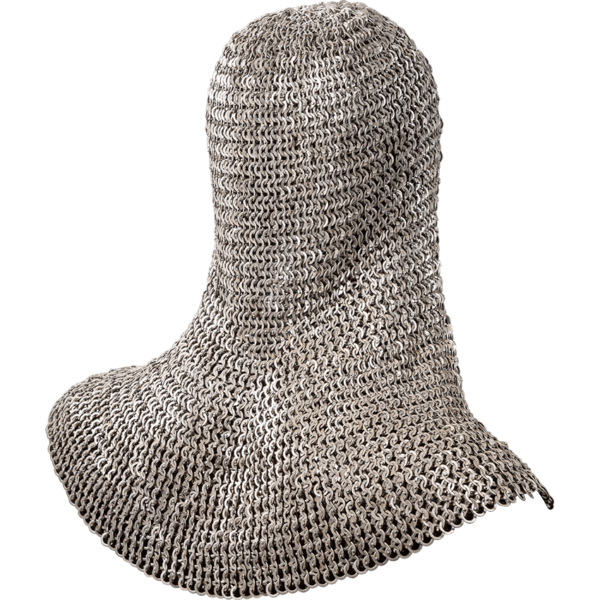 Flat Ring Round Riveted Chainmail Coif