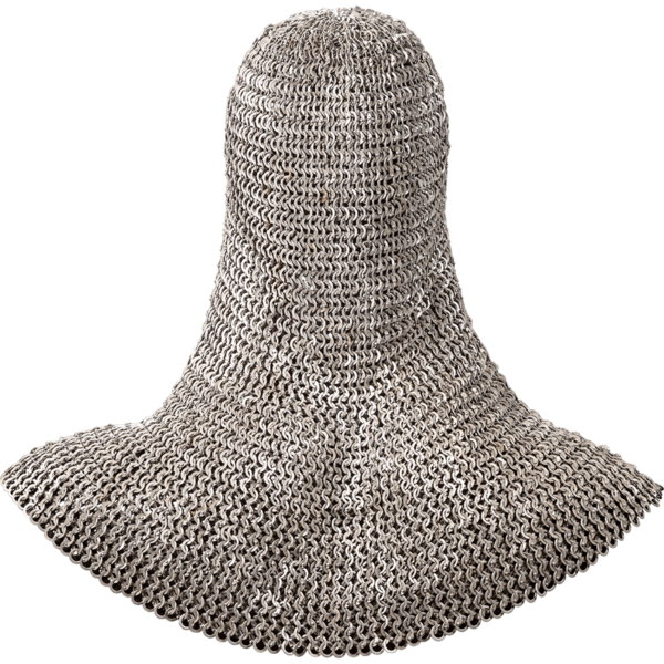 Flat Ring Round Riveted Chainmail Coif