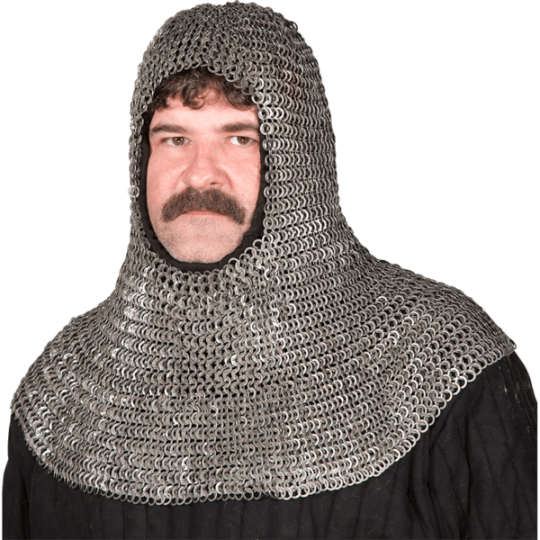 Flat Ring Wedge Rivet Chainmail Coif