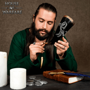 Carved Stallion Drinking Horn