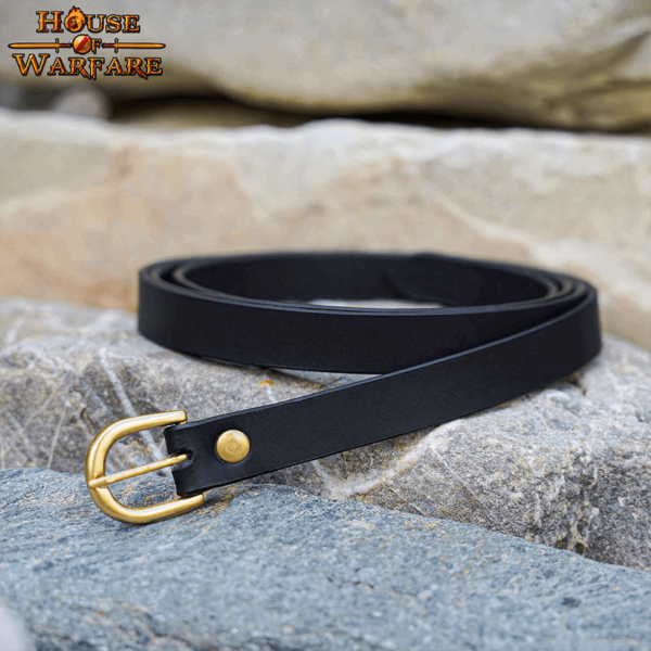 Medieval Leather Buckle Belt - Black