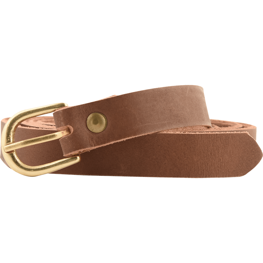 Medieval Leather Buckle Belt - Brown - HW-700638 - LARP Distribution