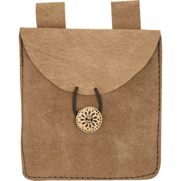 Small Suede Pouch - Brown