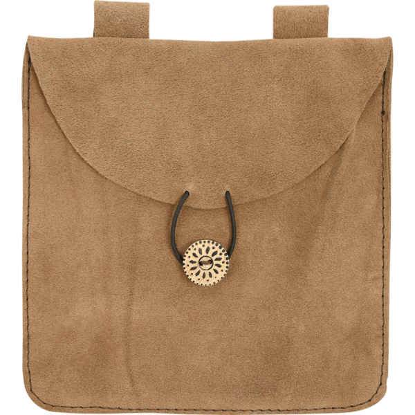 Large Suede Pouch - Brown