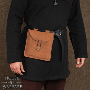 Large Suede Pouch - Brown