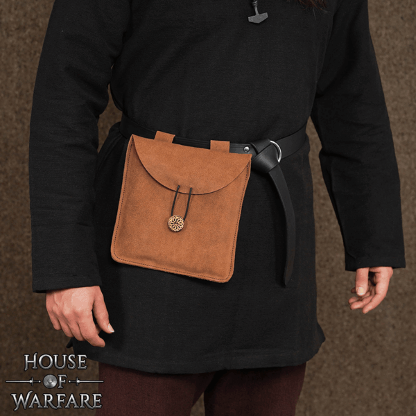 Large Suede Pouch - Brown